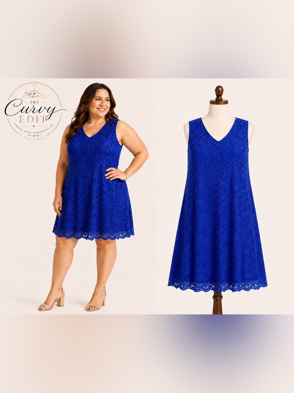 Dressbarn Established 1962 Royal Blue Lace Dress Size 20 Effortlessly Chic